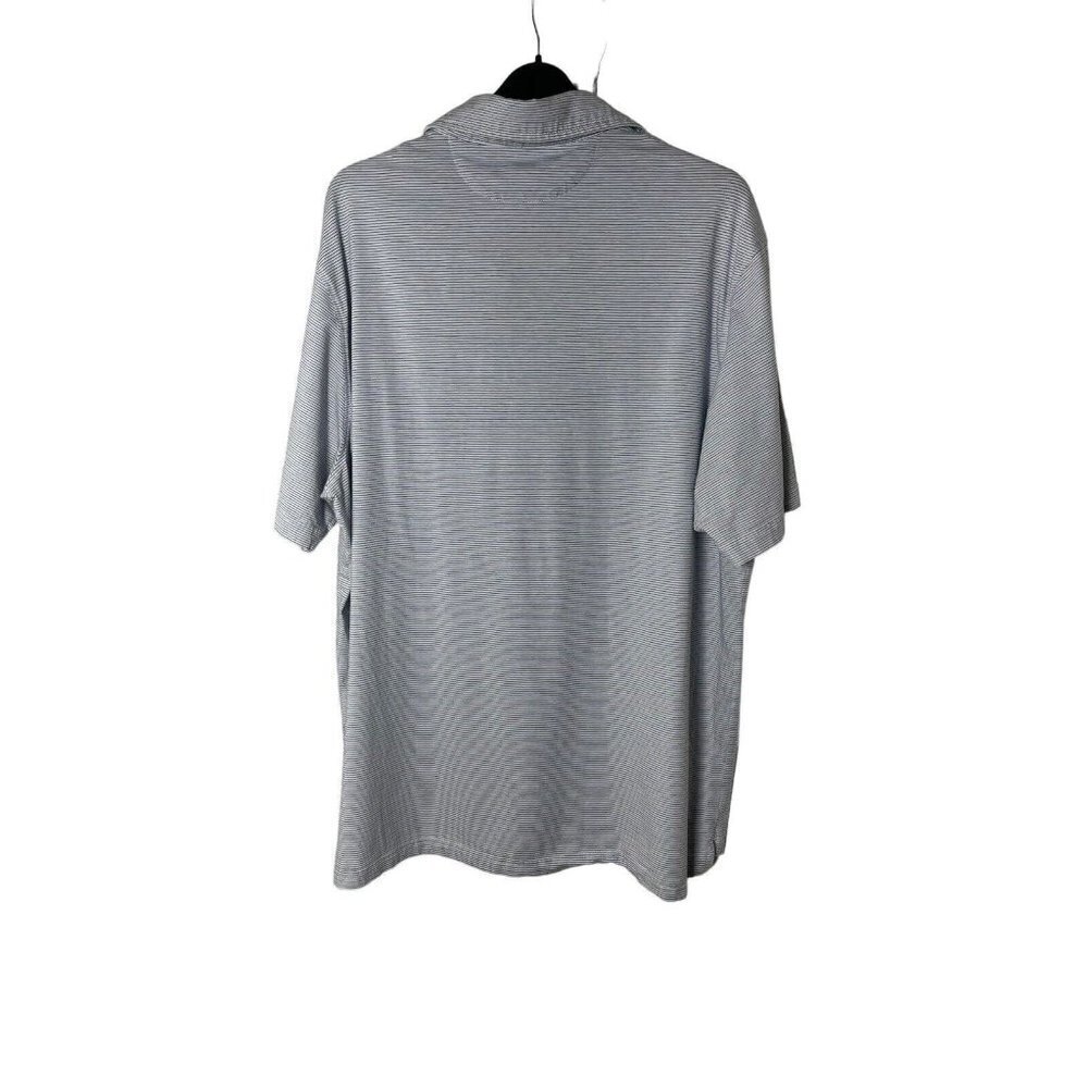 Kirkland Men's Comfort Stretch Cotton Silk Blend Polo Shirts Size XL White/Blue - Picture 4 of 5